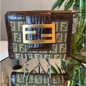 FENDI Zucca Compact Wallet - EUC